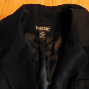 lands end one button wool blue blazer 20w